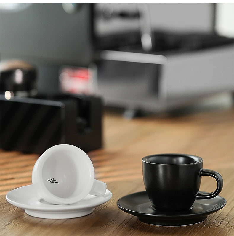 MHW-3BOMBER Espresso Mug 80ml Ceramic Coffee Cup and Saucer Professional Home Barista Latte Art Mug Exquisite Kitchen Accessorie