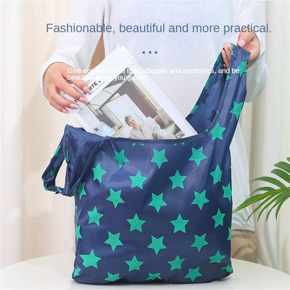 Shopping Bag Eco-Friendly Folding Shopping Bag Reusable Portable Shoulder Handbag For Travel Grocery Fashion Pocket Tote Tools