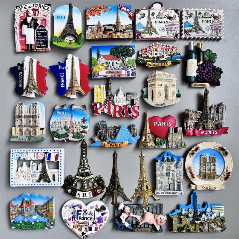 Paris France Tourist Souvenir Fridge Magnets Eiffel Tower French Magnetic Stickers Annecy Decoration on The Fridge Travel Gifts