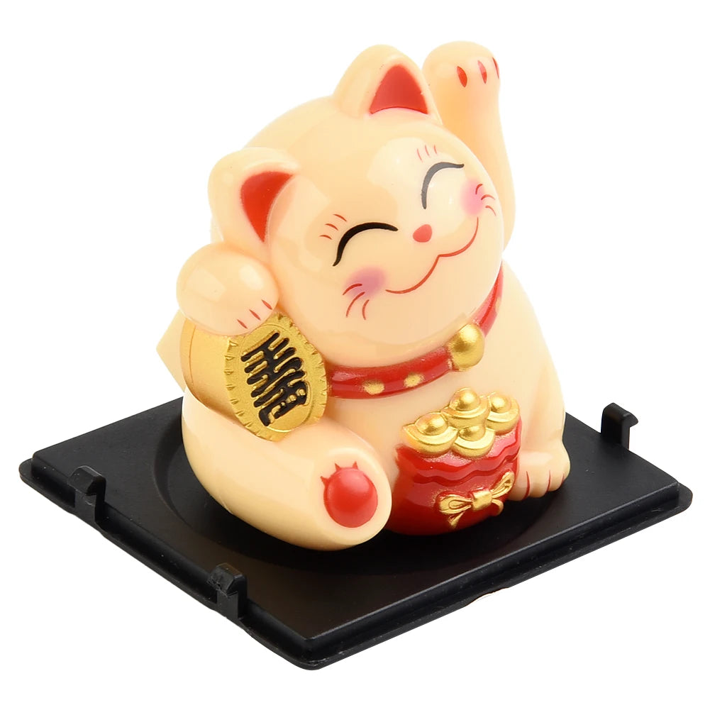 High Quality Lucky Cat Ornament Car Dashboard Decor Vehicle Accessories Automatic Waving Cartoon Decoration Interior