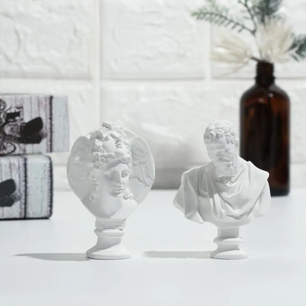 New Mini Figurine Plaster Statue Greek Mythology Celebrities Famous Sculpture Drawing Practice Gypsum Bust Portraits Home Decor
