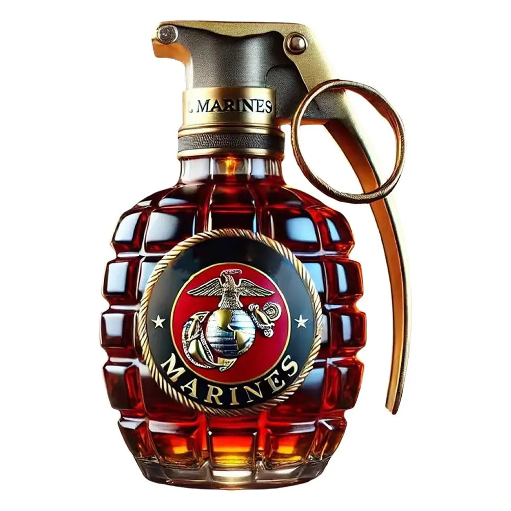 Unique Military Grenade Whiskey Bottle – Cool Gift for Men, Bar & Office Decor