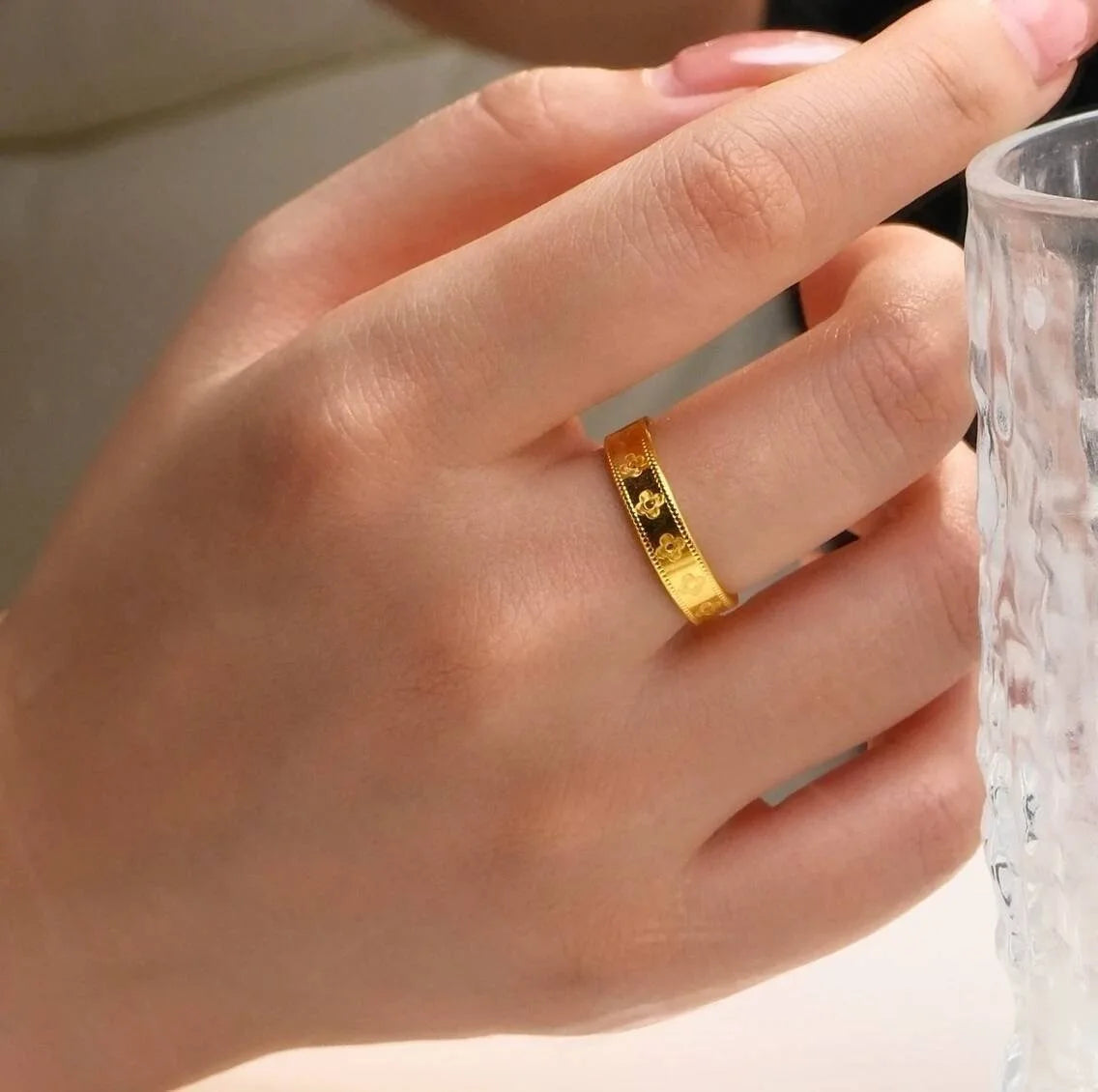 24K AU999 pure gold couple ring -1314 real gold wedding ring, Chinese Valentine's Day, gold jewelry gift for couples