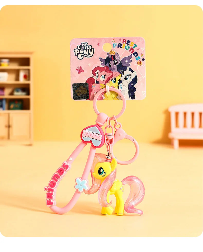 My Little Ponys Keychain New Anime Unicorn Car Key Ring Kids School Bag Pendant Fashion Decoration Classic Toys Birthday Gift