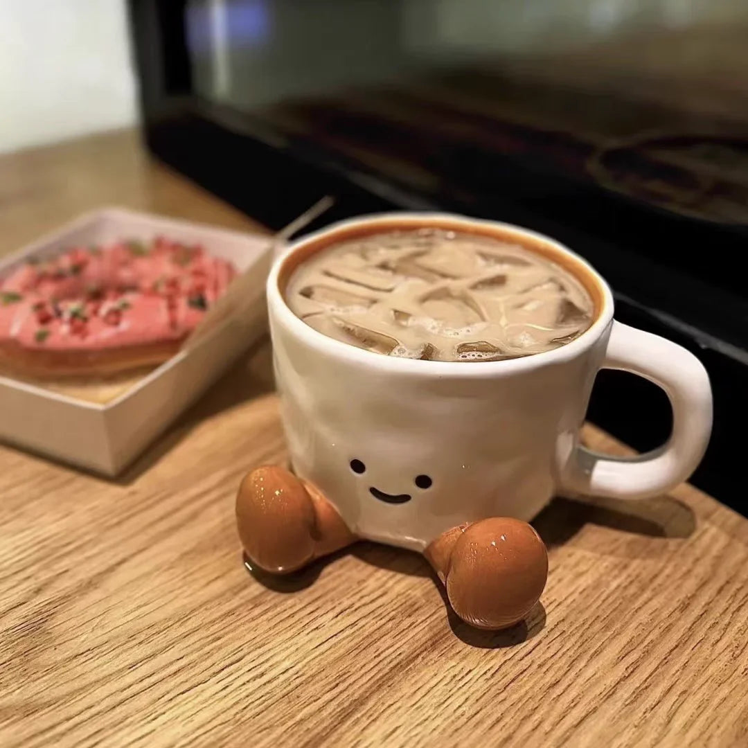 Cartoon Couple Ceramic Mug Creative Coffee Milk Tea Water Cup Cute Children Breakfast Cup Household Drinkware