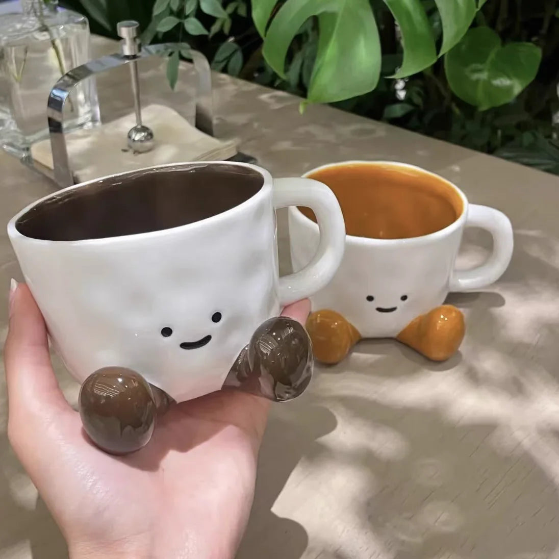 Cartoon Couple Ceramic Mug Creative Coffee Milk Tea Water Cup Cute Children Breakfast Cup Household Drinkware