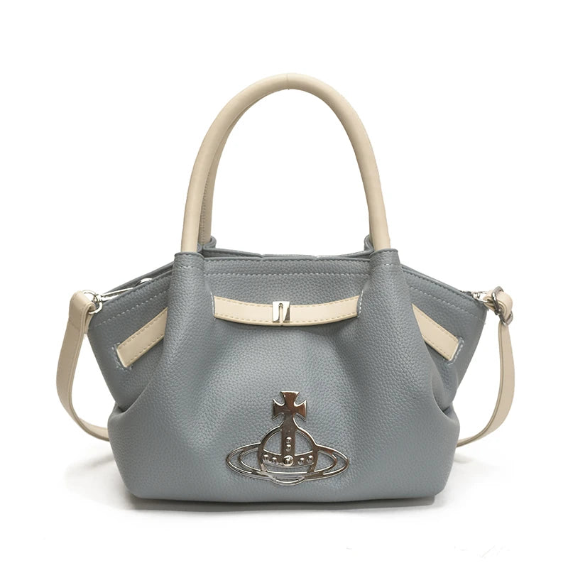 Classic Designer Paris Fashion Tote Messenger Purse Shopper Bag Elegant Leather Solid Color Commuter