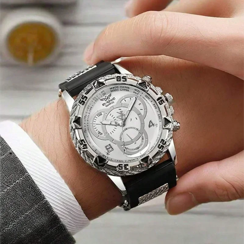 Men's Business Stainless Steel Quartz Watch – Stylish Gift for Boyfriend