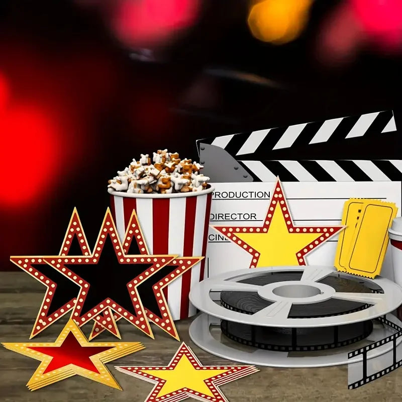 18Pc Hollywood Cinema Festival Theme Postcard Greeting Card Star Gift Invitations Card for Movie Night Birthday Party Decoration
