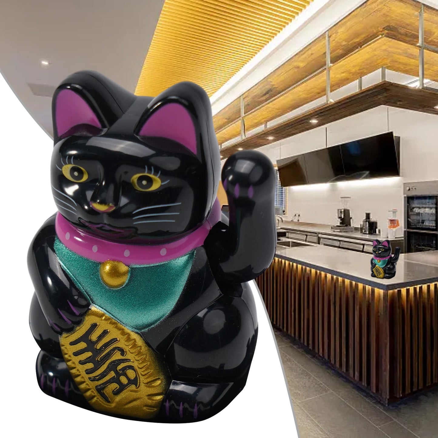 High Quality Lucky Cat Ornament Car Dashboard Decor Vehicle Accessories Automatic Waving Cartoon Decoration Interior
