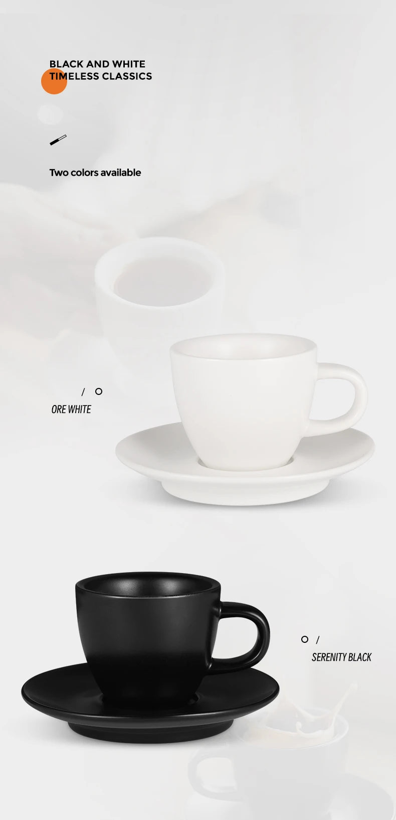 MHW-3BOMBER Espresso Mug 80ml Ceramic Coffee Cup and Saucer Professional Home Barista Latte Art Mug Exquisite Kitchen Accessorie