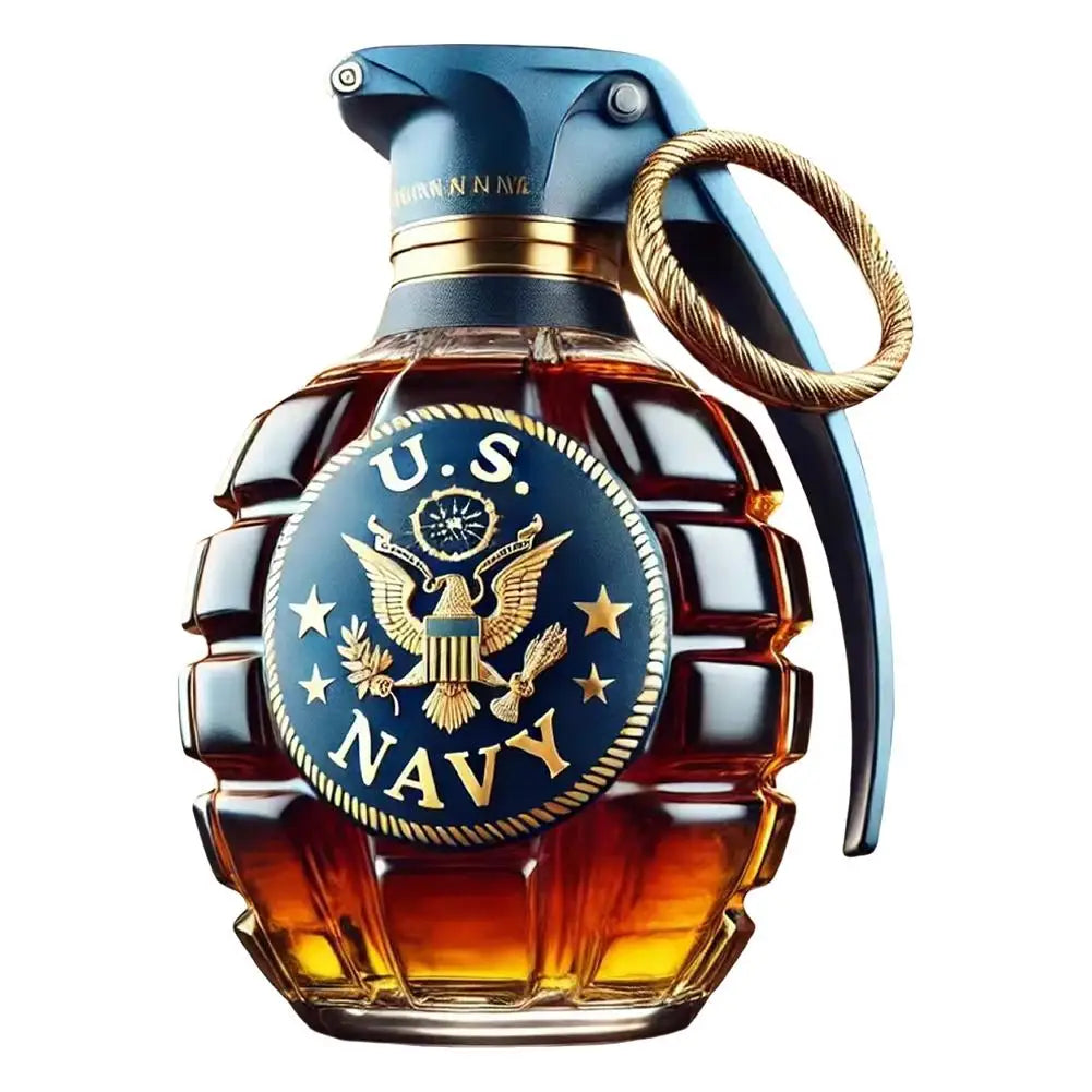 Unique Military Grenade Whiskey Bottle – Cool Gift for Men, Bar & Office Decor
