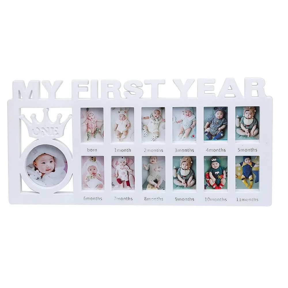 Baby Keepsake Frame 0-12 Months Pictures My First Year Photo Frame Newborn Memory Gifts