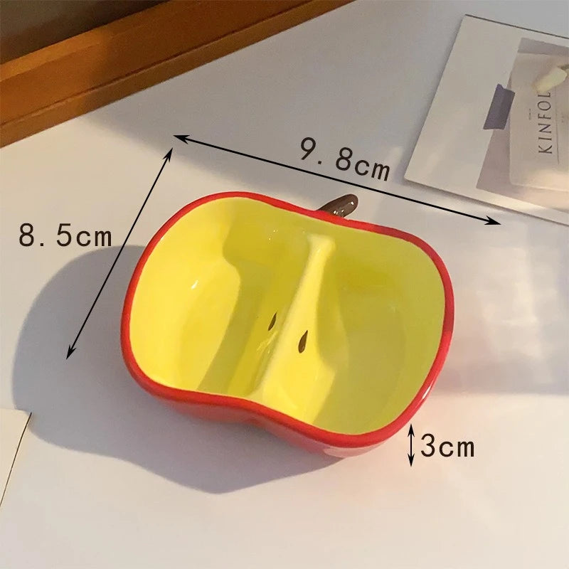 Creative Fruit Shaped Ceramic Dish Household Snacks Dishes Sauces Seasonings Plate Mini Saucer Tableware Dinner Kitchen Supplies