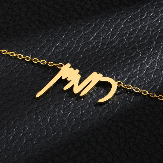 Custom Hebrew Name Necklace Jewish Ethnic Jewelry Stainless Steel Chain Personalized Signature Choker Necklace Daily Accessories