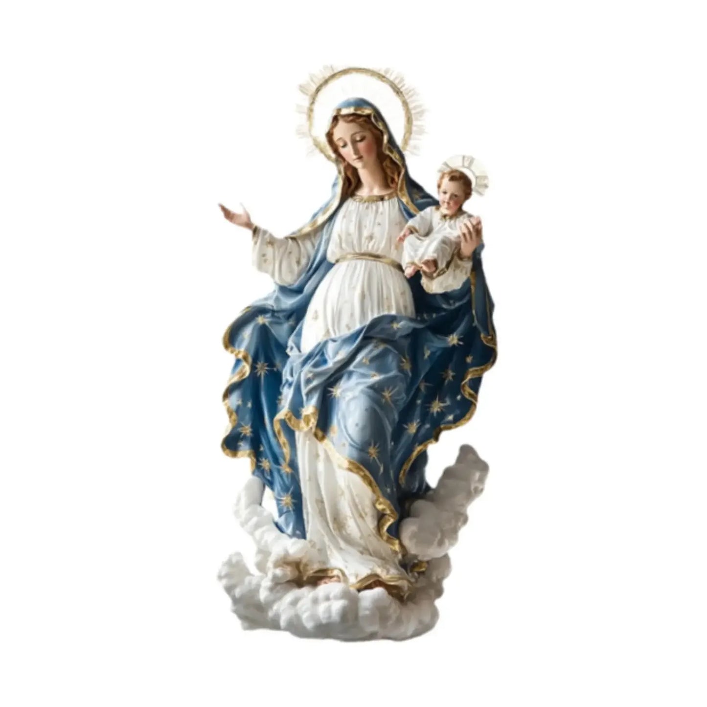 Blessed Mary Figurine Religious Statue for Living Room Centerpiece Festival