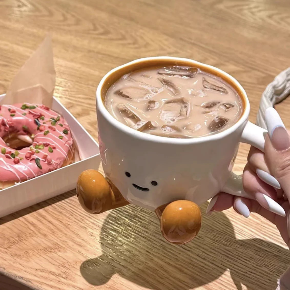 Cartoon Couple Ceramic Mug Creative Coffee Milk Tea Water Cup Cute Children Breakfast Cup Household Drinkware