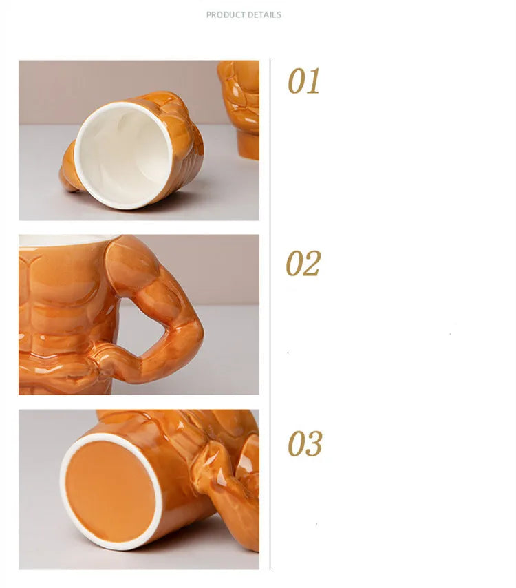 Creative Ceramic Pectorales Mugs Home Breakfast Milk Coffee Mug Water Cups Boys Gym Trainer UP YOU Funny Gift Mugs Holiday Gift