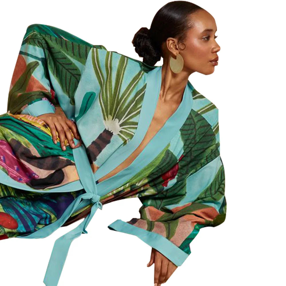 New Style Japanese Traditional Kimono Gown With Obi Popular Print Flower Pajamas Women Silk Large Size Bathrobe Yukata Dress
