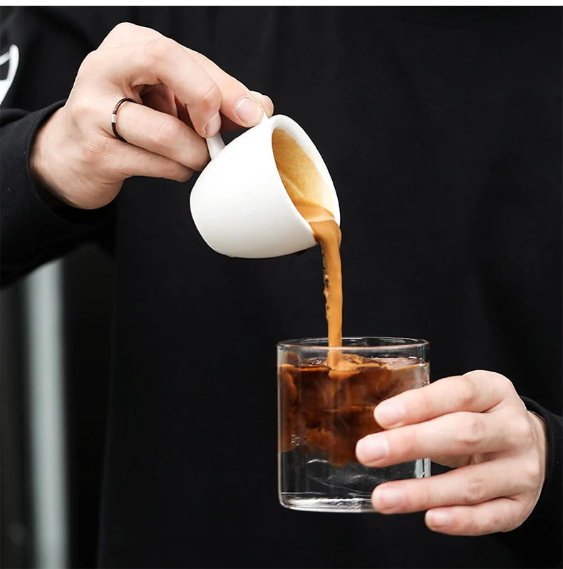 MHW-3BOMBER Espresso Mug 80ml Ceramic Coffee Cup and Saucer Professional Home Barista Latte Art Mug Exquisite Kitchen Accessorie