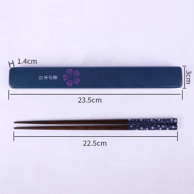 Japanese Chopsticks Natural Ironwood Handmade Value Gift Sushi Chinese Food Reusable Portable Travel Tableware with Box Set