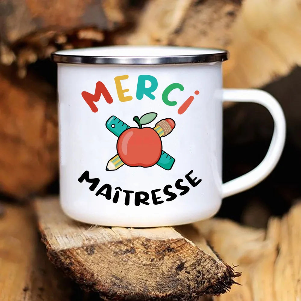 Thank You Mistress Enamelled Mug Gift Idea for Coffee Lover Original Teacher Gifts End of School Year Gift Asurprise for Teacher