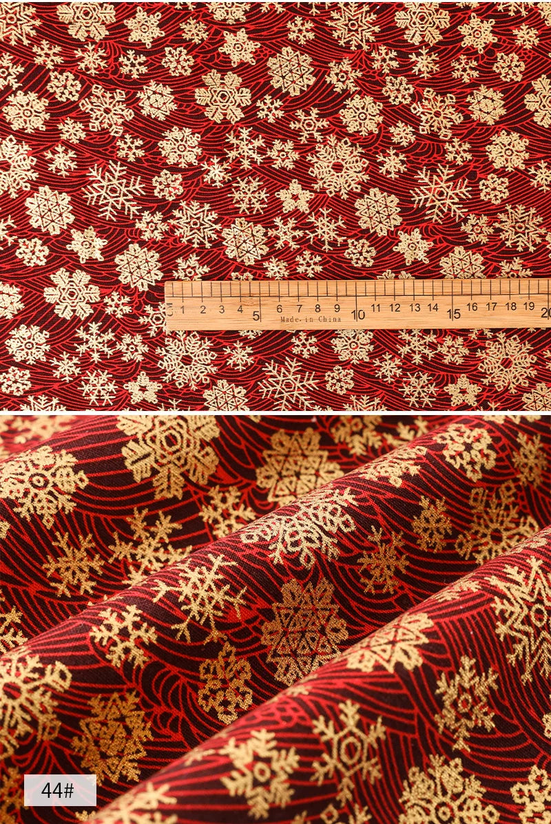 0.5/1/2 Yard 100% Cotton Fabric Traditional Japanese Kimono Style Print DIY Handmade Making Cheongsam, Hanfu, Holiday Decoration