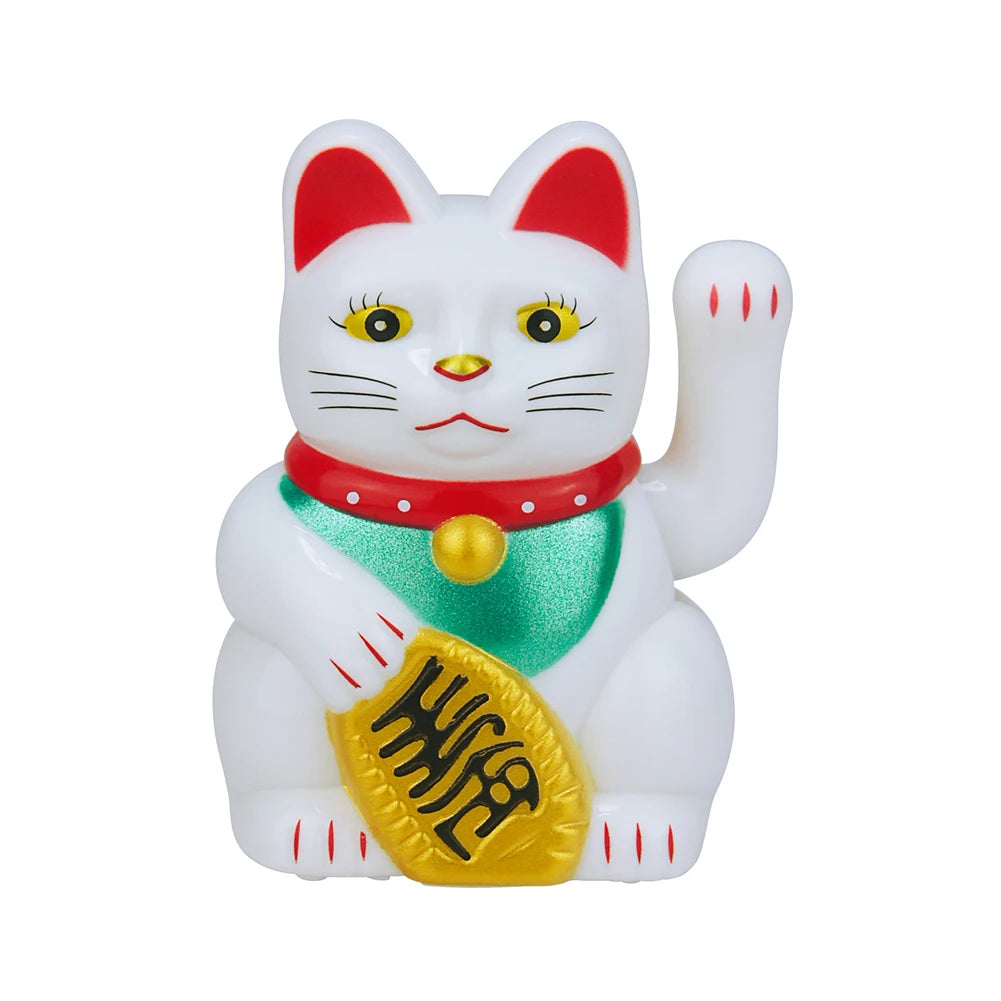 1pcs Solar Powered Maneki Neko Waving Arm Beckoning Fortune Cat Lucky Cat For Home Office And Car Decor