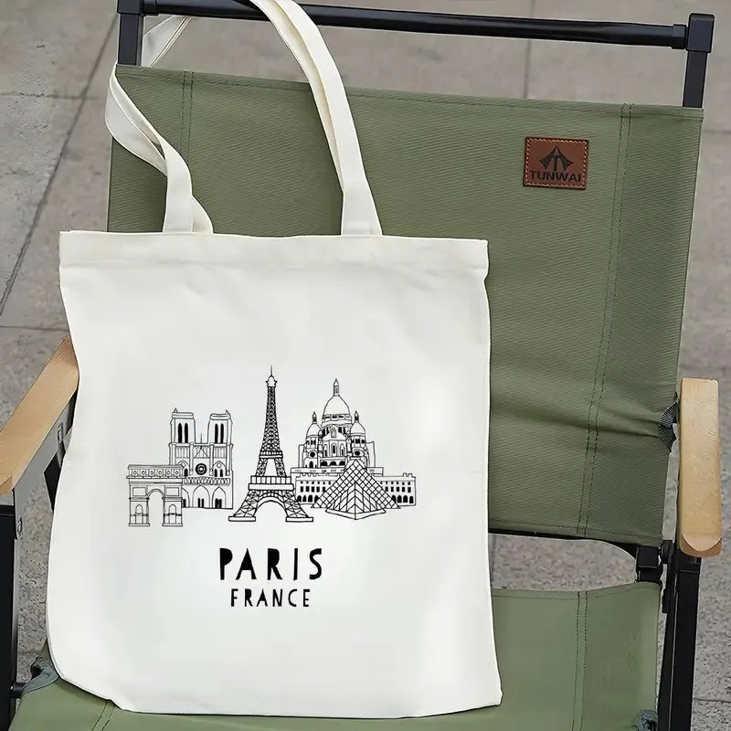 Paris Travel Tote Bag for Women Shoulder Bag with Eiffel Tower Bag Travel Bag Parisian Themed Design Sturdy Construction