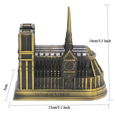 ERMAKOVA Metal Architecture Figurine World Famous Landmark Building Souvenir Statue Home Office Desktop Decor Christmas Gift