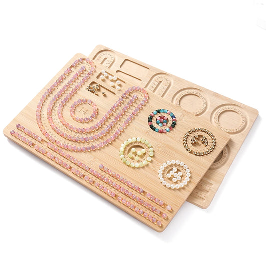 Eco-Friendly Bamboo Bead Board Perfect Tool for Jewelry Making and Beading Projects Bracelet Necklaces Design Beading Mats Trays