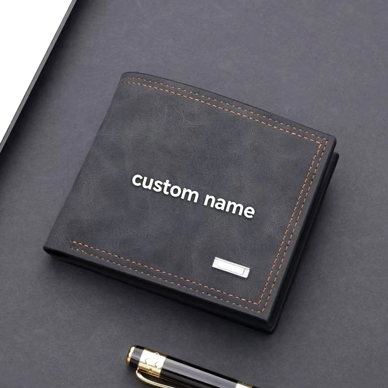 Personalized Men's Leather Wallet – Engraved Gift for Husband or Boyfriend