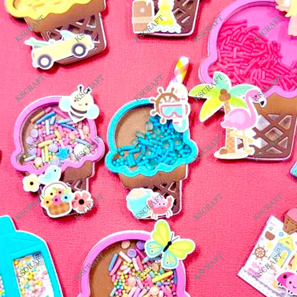 KSCRAFT Trio Ice Cream Shakers Cutting Dies Stencils for DIY Scrapbooking Decorative Embossing DIY Paper Cards