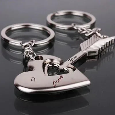 Novelty Couple Keychain Lovers Heart Key Chain Ring Casual Trinket Jewelry Valentine's Day Wedding Gift Accessories