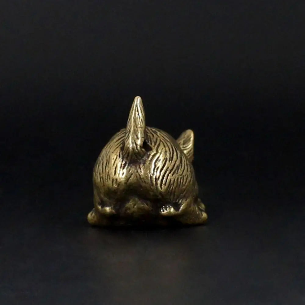 Crafts Brass Small Cat Metal Statue Cute Creative Tea Pet Simulated Exquisite Model Sculpture Toy