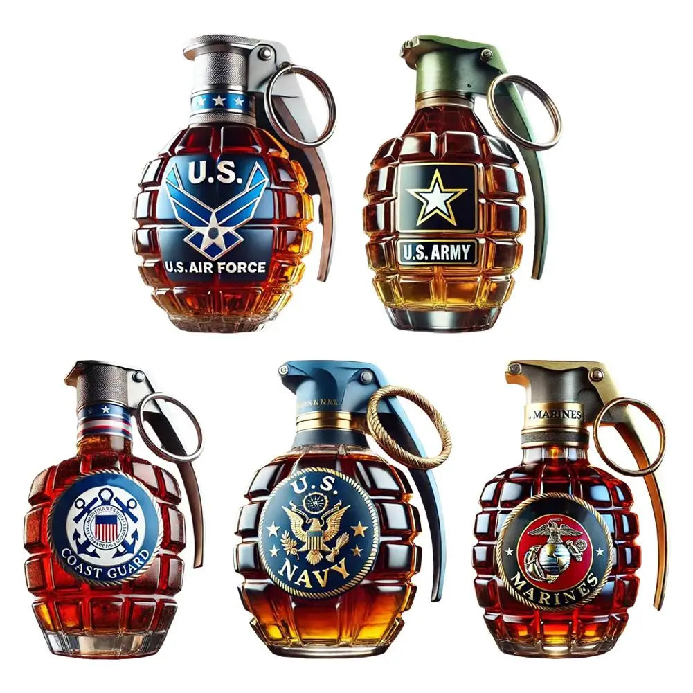 Unique Military Grenade Whiskey Bottle – Cool Gift for Men, Bar & Office Decor
