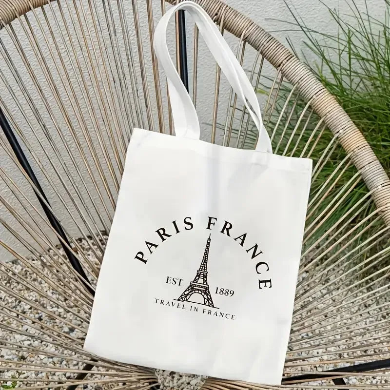 Paris Travel Tote Bag for Women Shoulder Bag with Eiffel Tower Bag Travel Bag Parisian Themed Design Sturdy Construction