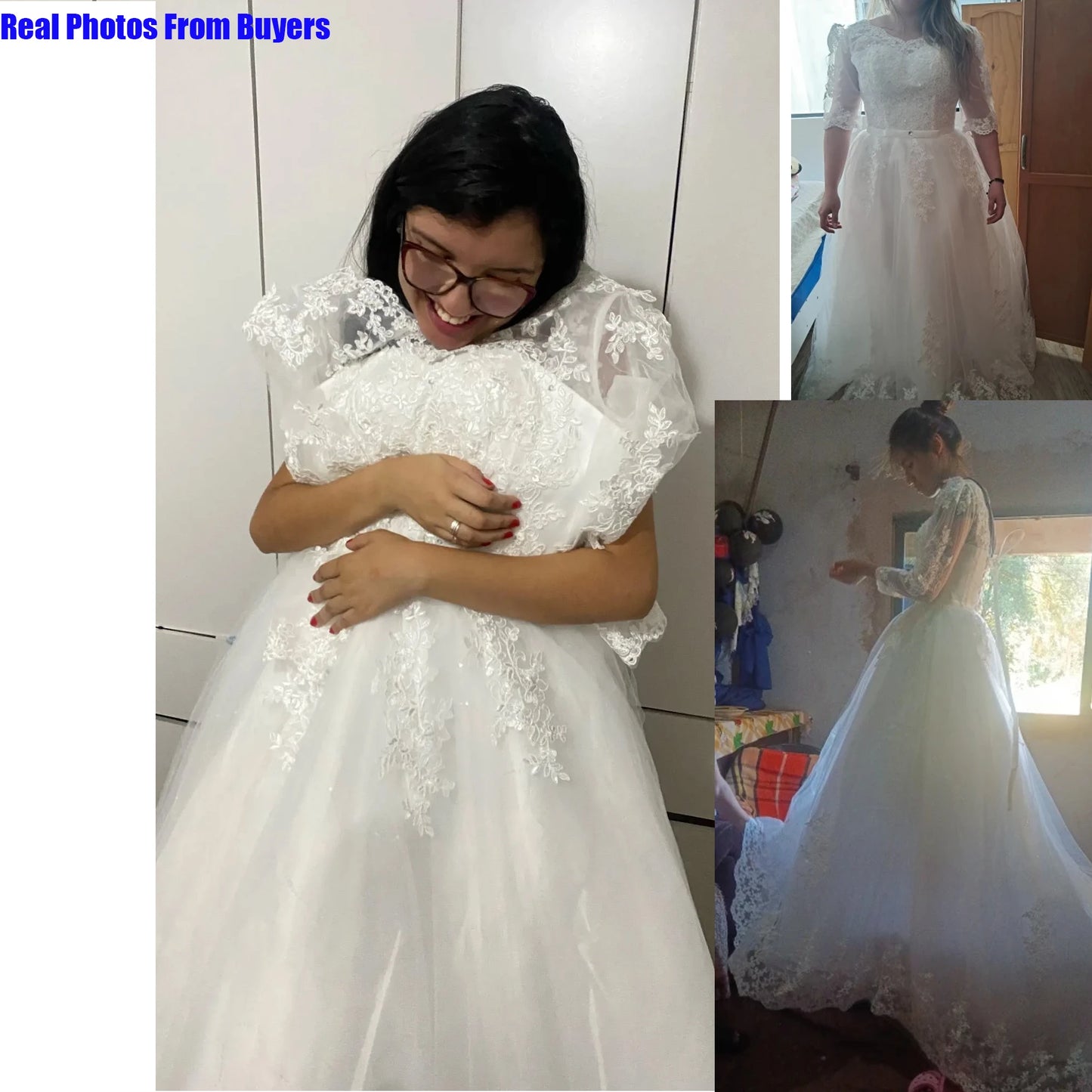Best Selling 2024 Long Sleeve V Neck Lace Wedding Dress 2025 Vintage Bride Bridal Ball Gown Modest Wedding Dresses Customized