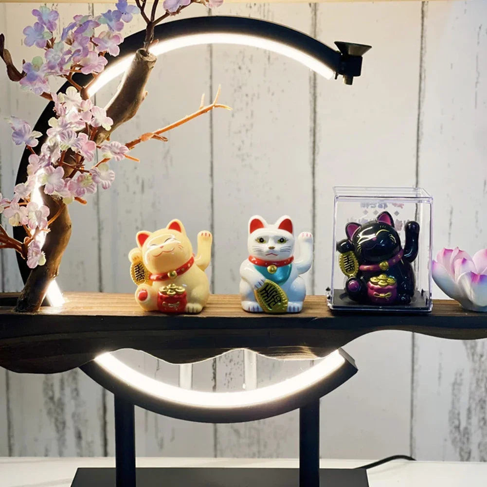 Solar-Powered Maneki Neko Waving Arm Beckoning Fortune Cat Lucky Cat For Home Office Cars Christmas Decoration Gift Accessiores