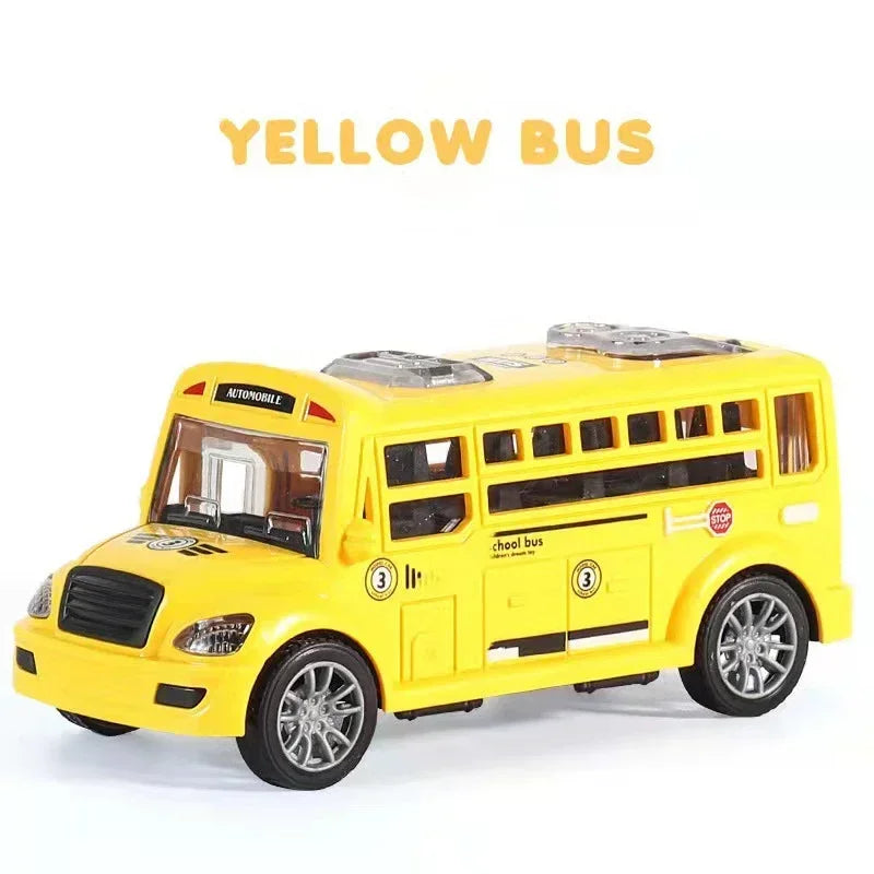 School Bus Model Car For Children Toys, Kids Educational Toy Cars, Miniature Game Vehicle Inertia Wheel, Boys Birthday Gift