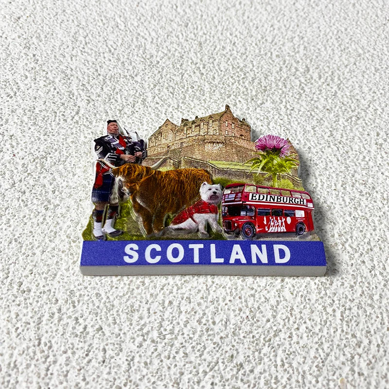 Scottish landscape tourism souvenirs personality home 3D stereo refrigerator magnet collection arts and crafts gift ideas