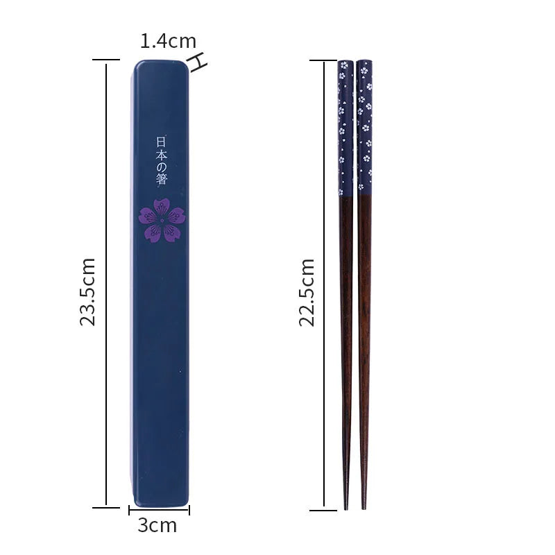 Japanese Chopsticks Natural Ironwood Handmade Value Gift Sushi Chinese Food Reusable Portable Travel Tableware with Box Set