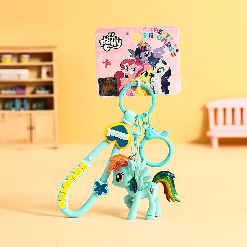My Little Ponys Keychain New Anime Unicorn Car Key Ring Kids School Bag Pendant Fashion Decoration Classic Toys Birthday Gift