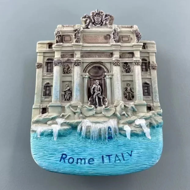 Italian capital Rome landmark Wishing Pool tourism commemorative 3D home decoration magnetic refrigerator sticker gift