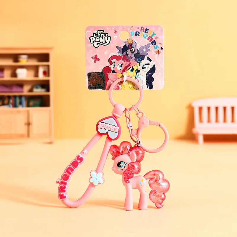 My Little Ponys Keychain New Anime Unicorn Car Key Ring Kids School Bag Pendant Fashion Decoration Classic Toys Birthday Gift