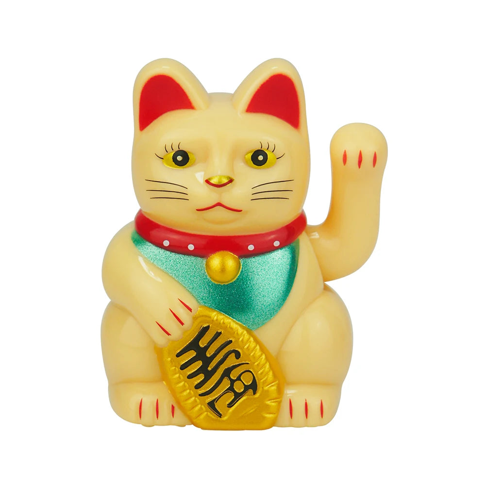 1pcs Solar Powered Maneki Neko Waving Arm Beckoning Fortune Cat Lucky Cat For Home Office And Car Decor