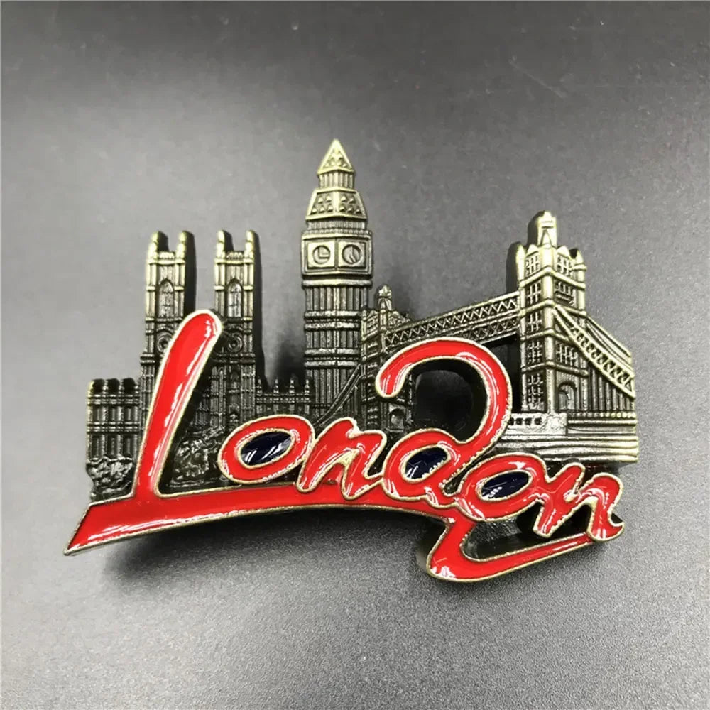 Home Decor Fridge Magnet Refrigerator Metal USA Alaska York Paris Italy London Post Office UK Dubai Belgium Israel Stereo