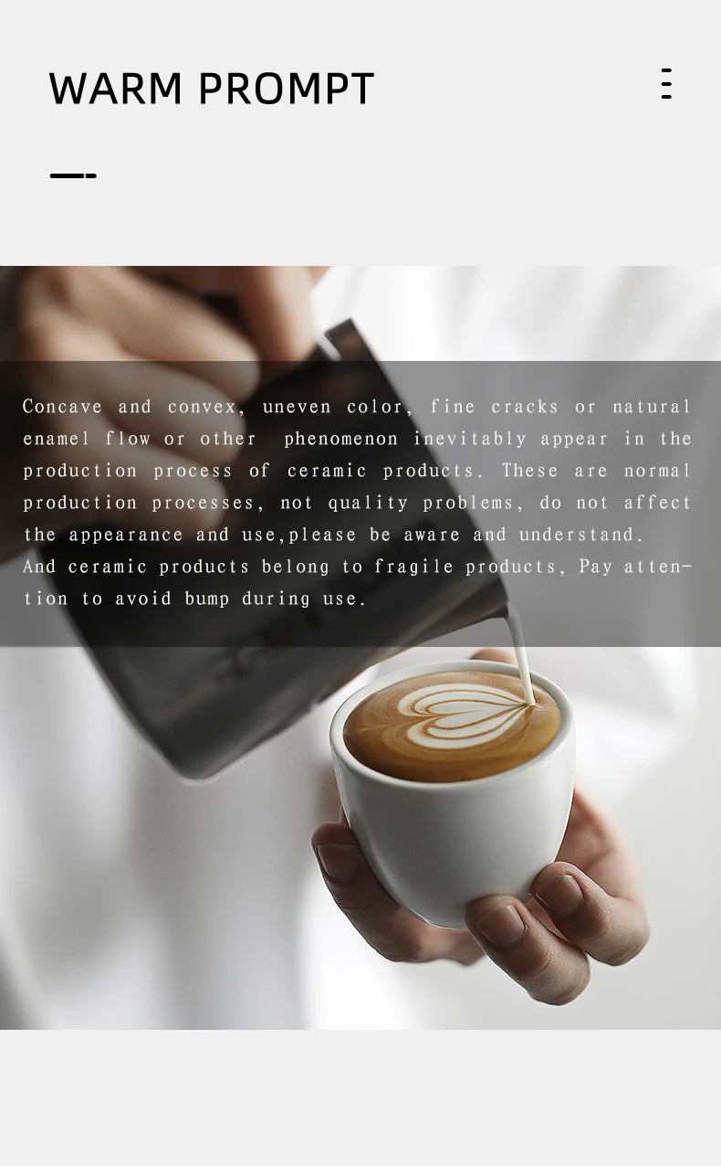 MHW-3BOMBER Espresso Mug 80ml Ceramic Coffee Cup and Saucer Professional Home Barista Latte Art Mug Exquisite Kitchen Accessorie