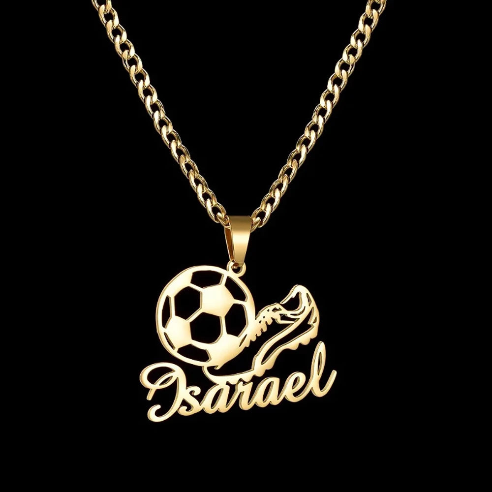 YOUSHANG Customized Football Name Necklace