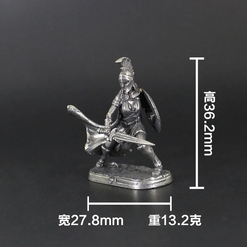 1pcs Ancient Spartan Rome Soliders Figurines Miniatures Vintage Metal Soldiers Model Statue Desktop Ornament Gift